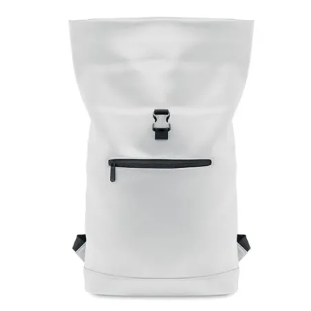 Sac à dos enroulable écologique en PU - BAI ROLL Matières : PET Taille textile : XXS Couleurs : blanc cadeau collaborateur premi