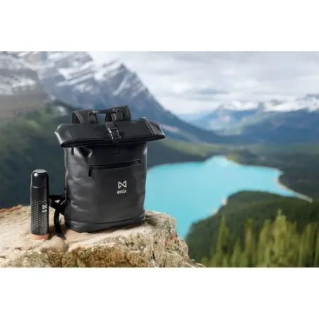 Sac à dos enroulable écologique en PU - BAI ROLL Matières : PET Taille textile : XXL Couleurs : orange fluo objet promotionnel é