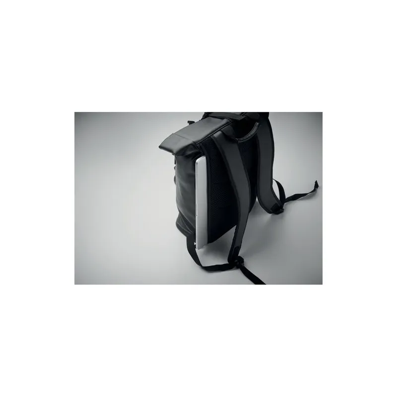 Sac à dos enroulable écologique en PU - BAI ROLL Matières : PET Taille textile : XXL Couleurs : orange fluo personnalisation rap