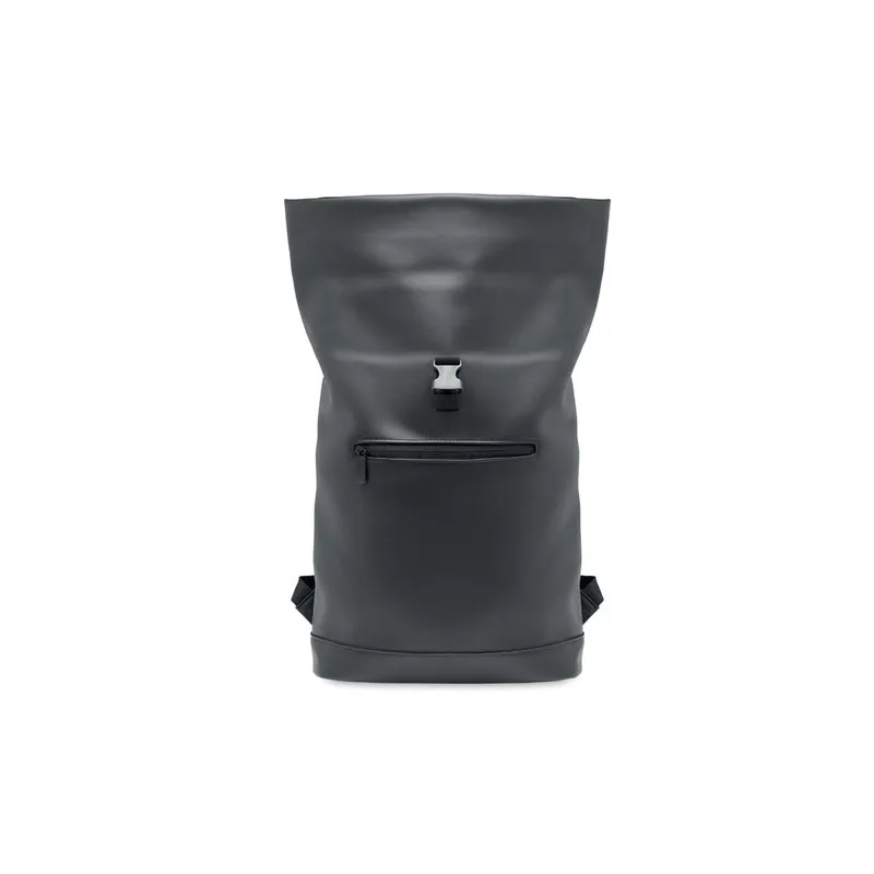 Sac à dos enroulable écologique en PU - BAI ROLL Matières : PET Taille textile : XXL Couleurs : orange fluo impression logo haut