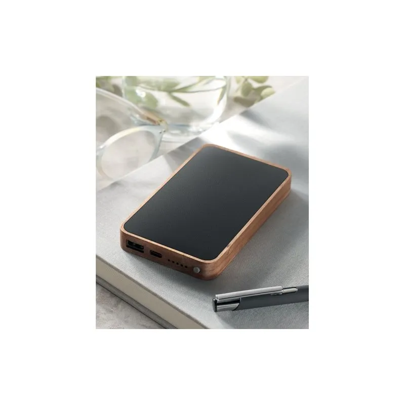 Powerbank sans fil écologique 4000 mAh à charge rapide - ACAPOW Matières : PET Taille textile : XL Couleurs : vert armée marquag