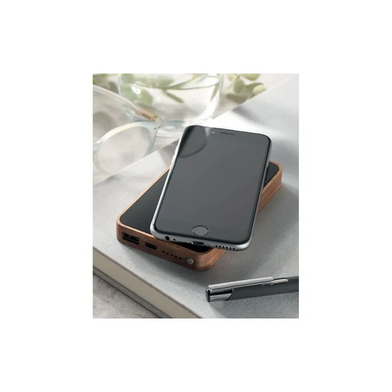 Powerbank sans fil écologique 4000 mAh à charge rapide - ACAPOW Matières : PET Taille textile : XL Couleurs : vert armée cadeau 