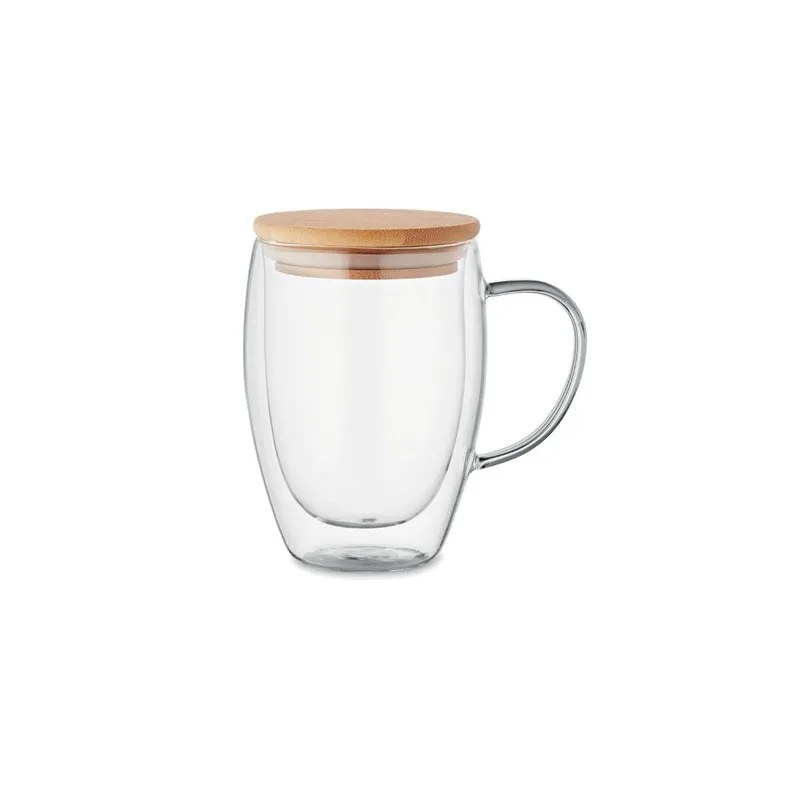 Mug personnalisé en verre double paroi 350ml - TIROL Matières : coton Taille textile : XL Couleurs : gris chiné