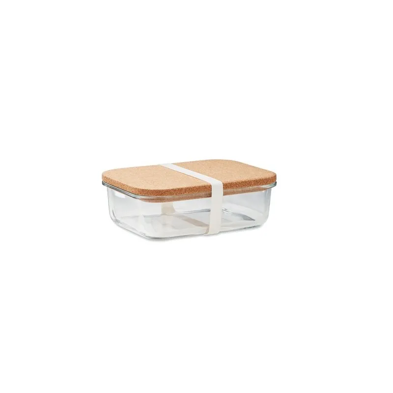 Lunchbox écologique en verre et liège personnalisée - CANOA Matières : coton Taille textile : L Couleurs : lie de vin chiné