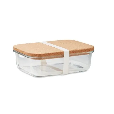 Lunchbox écologique en verre et liège personnalisée - CANOA Matières : coton Taille textile : L Couleurs : lie de vin chiné