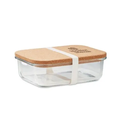 Lunchbox écologique en verre et liège personnalisée - CANOA Matières : coton Taille textile : L Couleurs : lie de vin chiné cade