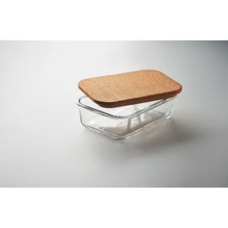 Lunchbox écologique en verre et liège personnalisée - CANOA Matières : coton Taille textile : L Couleurs : lie de vin chiné good
