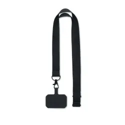 Lanyard pratique personnalisée pour téléphone - AMESTE Matières : coton Taille textile : XL Couleurs : lie de vin chiné