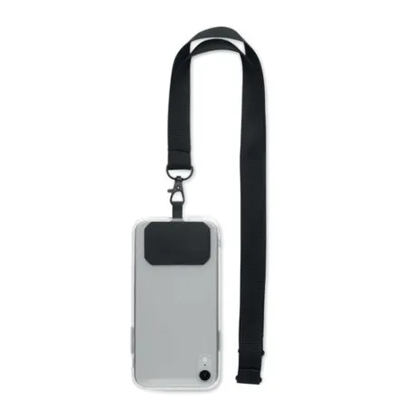Lanyard pratique personnalisée pour téléphone - AMESTE Matières : coton Taille textile : XL Couleurs : lie de vin chiné personna