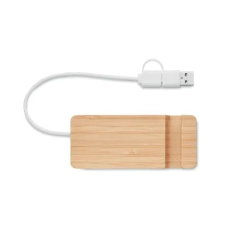 Hub USB Écologique à 4 Ports en Bambou - HUBSTAND Matières : coton Taille textile : XL Couleurs : french navy personnalisable av