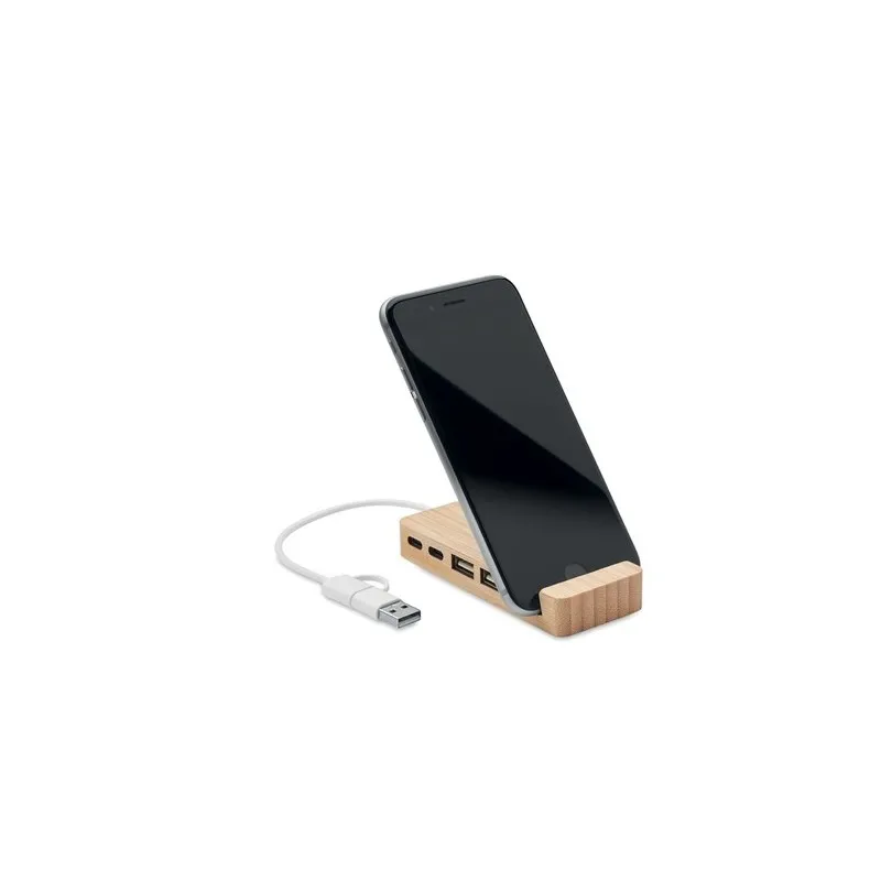 Hub USB Écologique à 4 Ports en Bambou - HUBSTAND Matières : coton Taille textile : XL Couleurs : french navy cadeau entreprise 