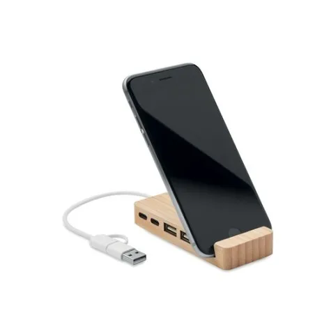 Hub USB Écologique à 4 Ports en Bambou - HUBSTAND Matières : coton Taille textile : XL Couleurs : french navy cadeau entreprise 