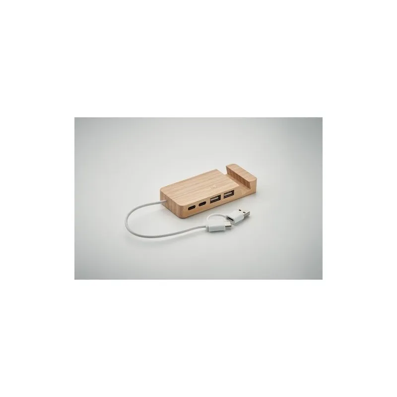 Hub USB Écologique à 4 Ports en Bambou - HUBSTAND Matières : coton Taille textile : XL Couleurs : french navy impression haute d