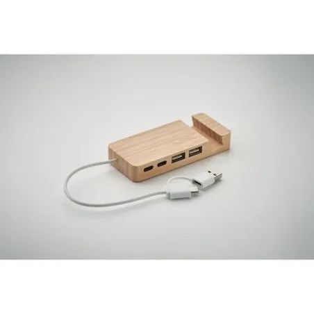 Hub USB Écologique à 4 Ports en Bambou - HUBSTAND Matières : coton Taille textile : XL Couleurs : french navy impression haute d