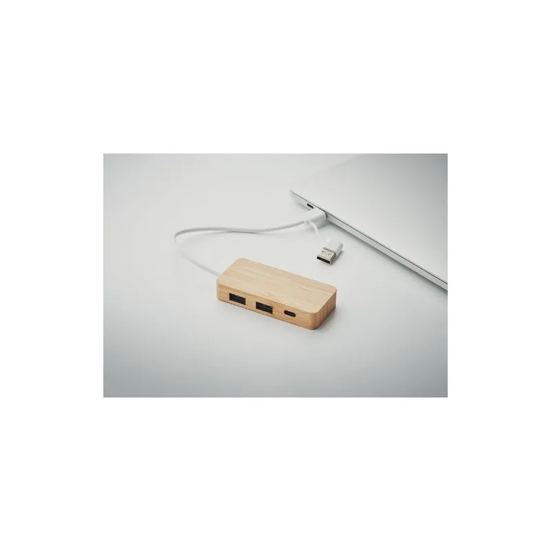 Hub USB 3 Ports Écologique en Bambou Personnalisé - HUBBAM Matières : coton Taille textile : S Couleurs : french navy livraison 