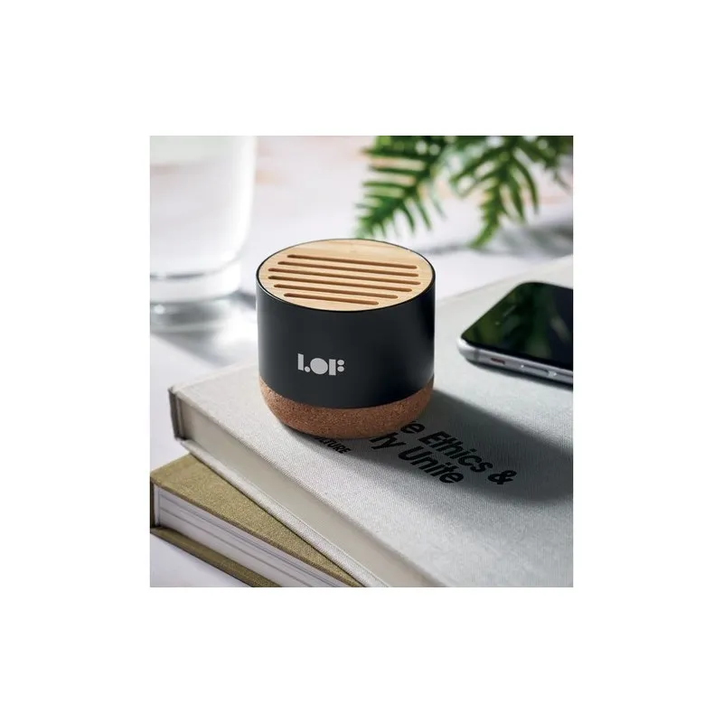 Haut-parleur en liège et alu RUMBA : Écologique et Stylé