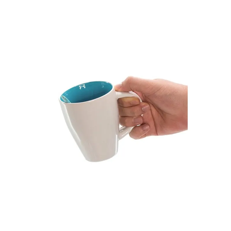 Tasse en céramique personnalisée Cotes Matières : PET recyclé Couleurs : blanc cadeau affaires élégant