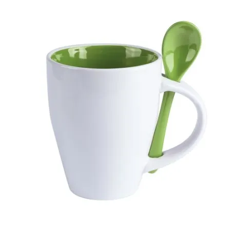 Tasse en céramique personnalisée Cotes Matières : acier inoxydable Couleurs : blanc accessoire événementiel unique