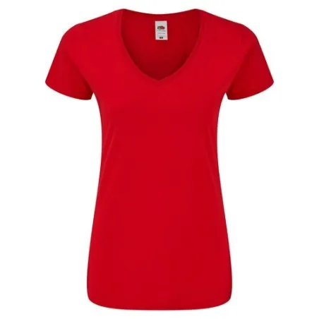 T-Shirt Femme V-Neck Couleur Iconic Personnalisé pas cher Fruit Of The Loom Couleurs : noir livraison express 24h 48h