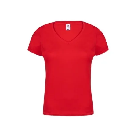 T-Shirt Femme V-Neck Couleur Iconic Personnalisé pas cher Fruit Of The Loom Couleurs : orange impression haute définition