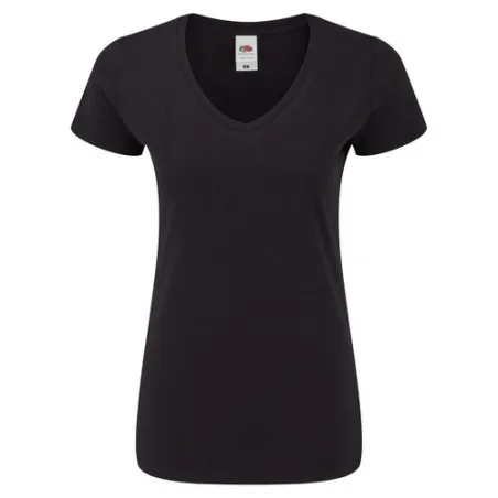 T-Shirt Femme V-Neck Couleur Iconic Personnalisé pas cher Fruit Of The Loom Couleurs : rouge objet publicitaire robuste