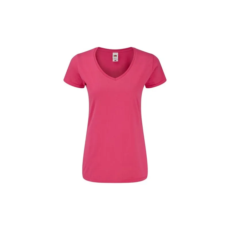 T-Shirt Femme V-Neck Couleur Iconic Personnalisé pas cher Fruit Of The Loom Matières : coton Couleurs : orange personnalisable a