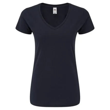 T-Shirt Femme V-Neck Couleur Iconic Personnalisé pas cher Fruit Of The Loom Matières : coton Couleurs : rouge personnalisable av