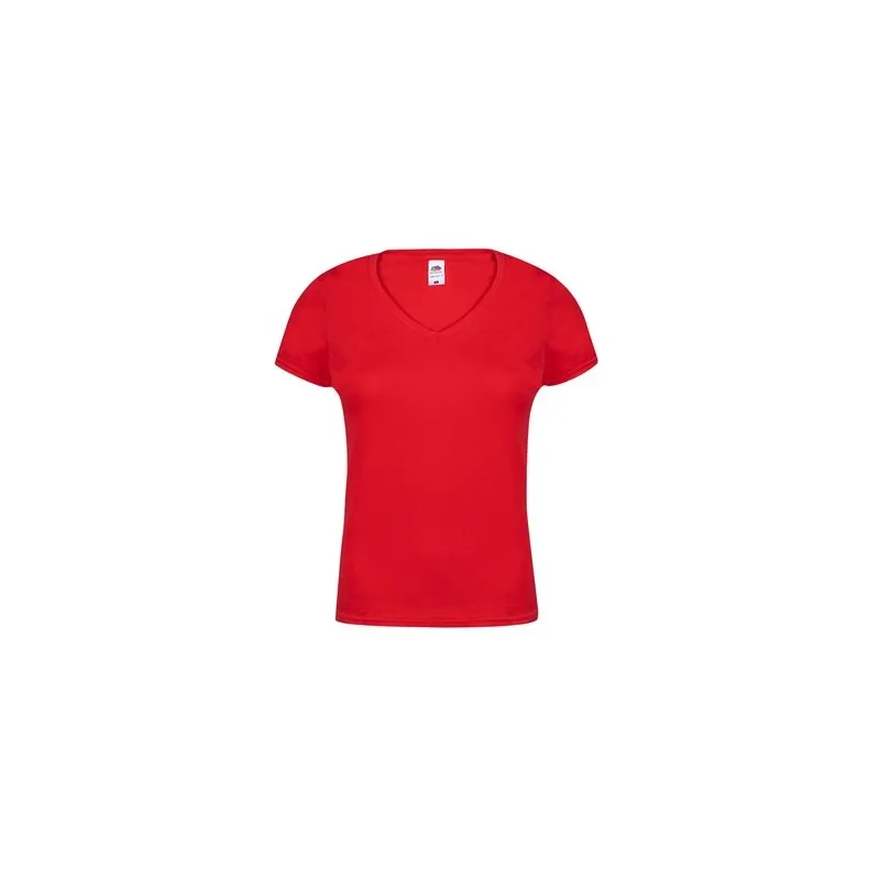 T-Shirt Femme V-Neck Couleur Iconic Personnalisé pas cher Fruit Of The Loom Matières : coton recyclé Couleurs : naturel accessoi
