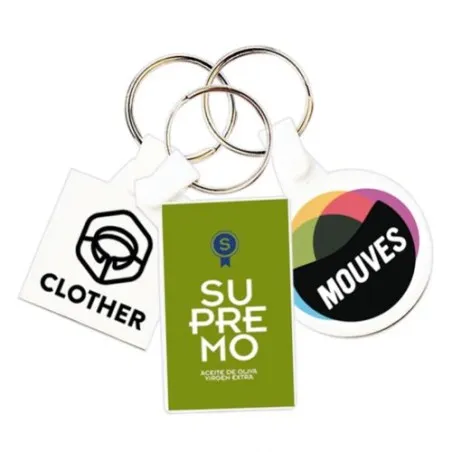 Porte-clés rectangulaires souples en plastique 55x28 mm avec anneau de 25 mm personnalisés pas cher Matières : bambou Couleurs :