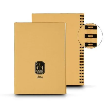 Carnet A5 Écologique et Personnalisable à Spirale - CARNET Matières : bambou Couleurs : rose impression haute définition