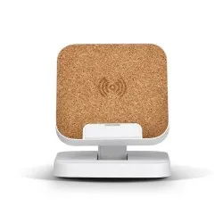 Chargeur rapide inductif 10W et support de téléphone - Pratique cadeau d'entreprise Matières : PET recyclé Couleurs : noir 2