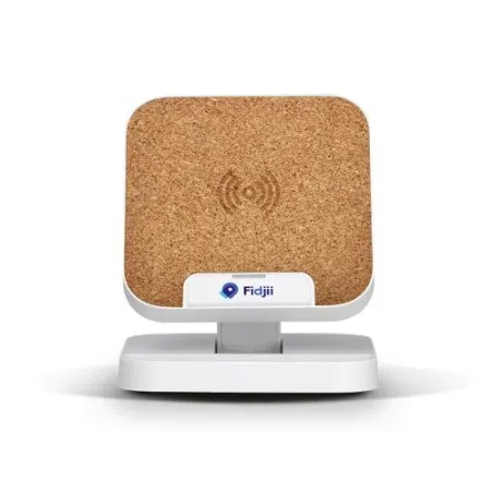 Chargeur rapide inductif 10W et support de téléphone - Pratique cadeau d'entreprise Matières : PET recyclé Couleurs : noir cadea