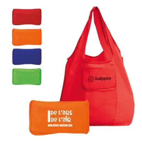 Sac Shopping Repliable en Polyester 190T - Pratique et Léger Matières : liège Couleurs : bleu marine goodies publicitaire événem