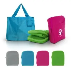 Sac Shopping Pliable Écologique en Polyester 190T - Sacoche Porte-Documents Bicolore Personnalisée Couleurs : vert Matières : si