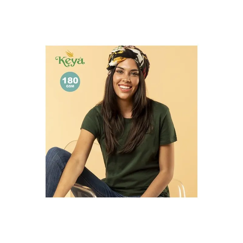 T-Shirt Femme Couleur Personnalisée WCS180 "keya" Matières : coton Taille textile : XXL Couleurs : vert foncé personnalisation r