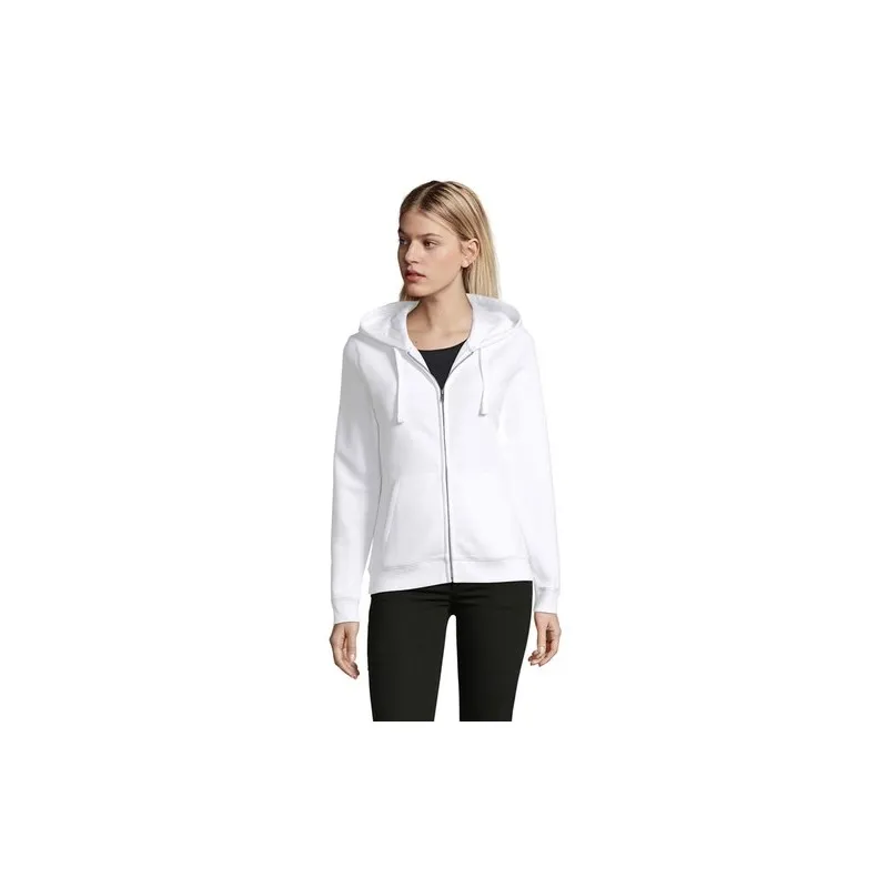 Veste Femme Confortable et Stylée Personnalisée 280gr | Spike Taille textile : S Couleurs : blanc chiné marquage laser ultra pré