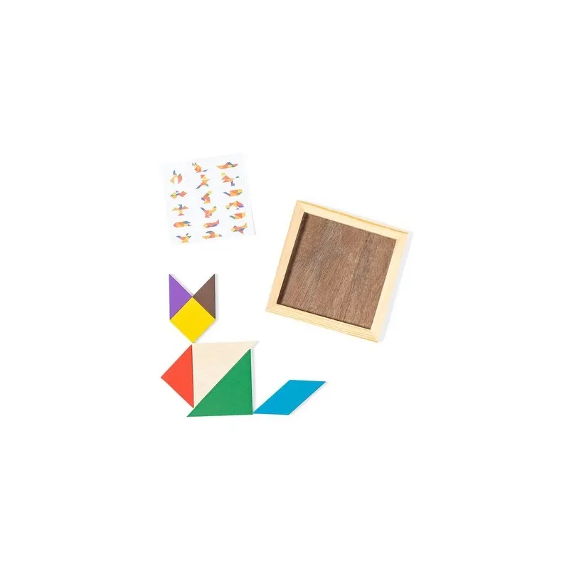 Puzzle Tangram en Bois Multicolore