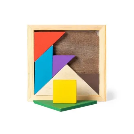 Puzzle Tangram en Bois Multicolore
