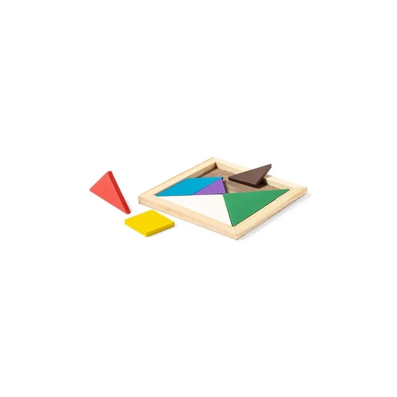Puzzle Tangram en Bois Multicolore