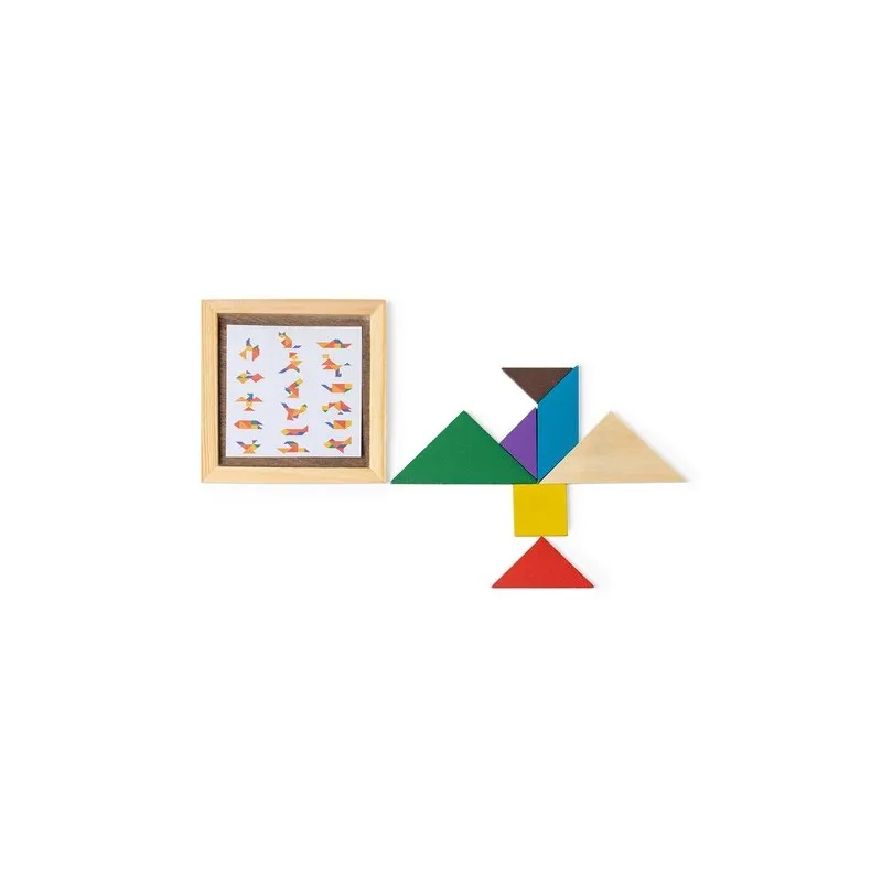 Puzzle Tangram en Bois Multicolore