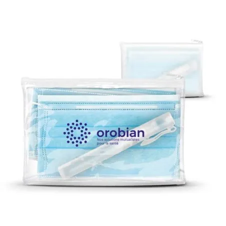 Kit Trousse Zippée : Masques Chirurgicaux & Vaporisateur