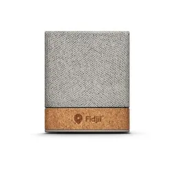Enceinte Bluetooth Sans Fil Écologique en Liège et RPET - Personnalisée pas cher Matières : PET recyclé Couleurs : gris foncé 2
