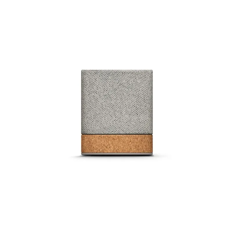 Enceinte Bluetooth Sans Fil Écologique en Liège et RPET - Personnalisée pas cher Matières : PET recyclé Couleurs : gris foncé ca