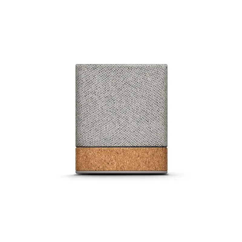 Enceinte Bluetooth Sans Fil Écologique en Liège et RPET - Personnalisée pas cher Matières : PET recyclé Couleurs : gris foncé ma