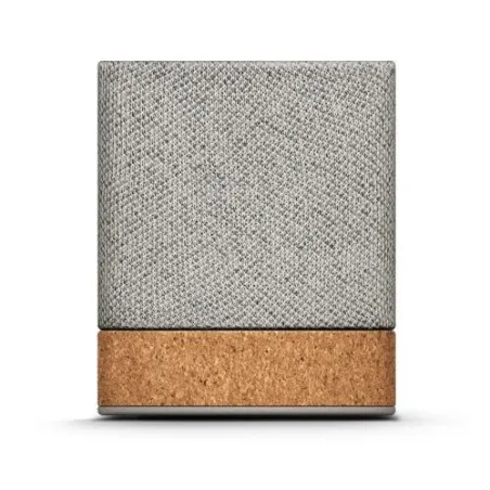 Enceinte Bluetooth Sans Fil Écologique en Liège et RPET - Personnalisée pas cher Matières : PET recyclé Couleurs : gris foncé ma