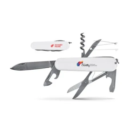 Couteau Multifonctions Personnalisé pour Entreprises Matières : acier Couleurs : blanc