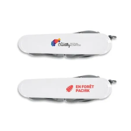 Couteau Multifonctions Personnalisé pour Entreprises Matières : acier Couleurs : blanc cadeau entreprise pas cher