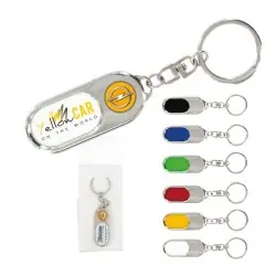 Porte-Clés Métallique Personnalisable avec Insert Plastique - Étiquette Mousqueton Matières : acier Couleurs : jaune