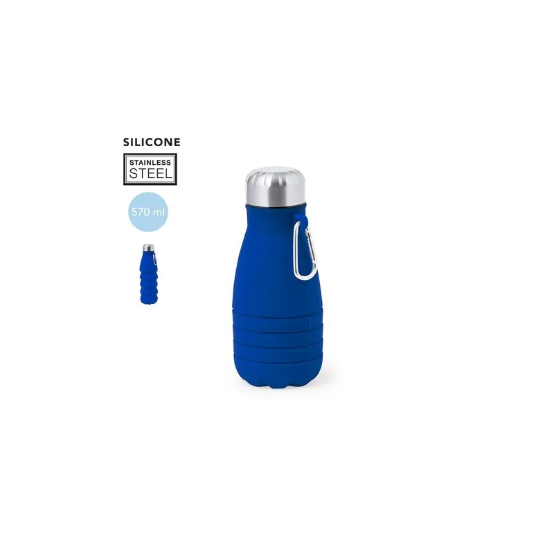 Bidon Écologique et Personnalisé Pliable Fael Matières : caoutchouc Couleurs : bleu clair impression haute définition