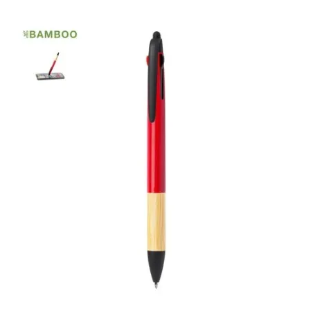 Stylet Multifonction Personnalisé en Bambou - Bille Milok Matières : polyester Couleurs : vert citron Contenance : 10 L marquage